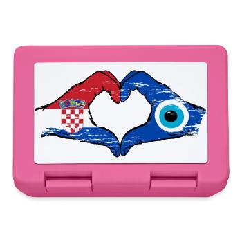 Drapeau Croatie Nazar en forme de cœur utilisé - Boîte à goûter - rose - Devant