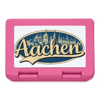 Aachen Vintage Stadtmotiv - Brotdose - Pink - Vorne