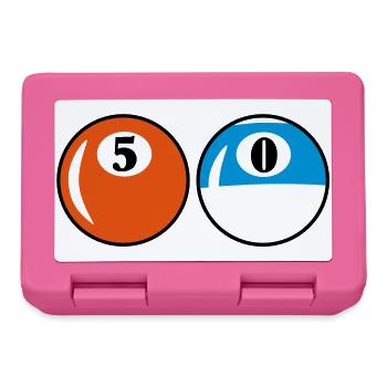 Billardkugeln - 50 Jahre Geburtstag - Brotdose - Pink - Vorne