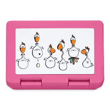 Crazy Chickens - Chicken - Hens - cock - Lunchbox - pink - Front
