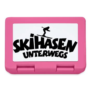 Skihasen Unterwegs - Wintersport Skifahrerinnen - Brotdose - Pink - Vorne