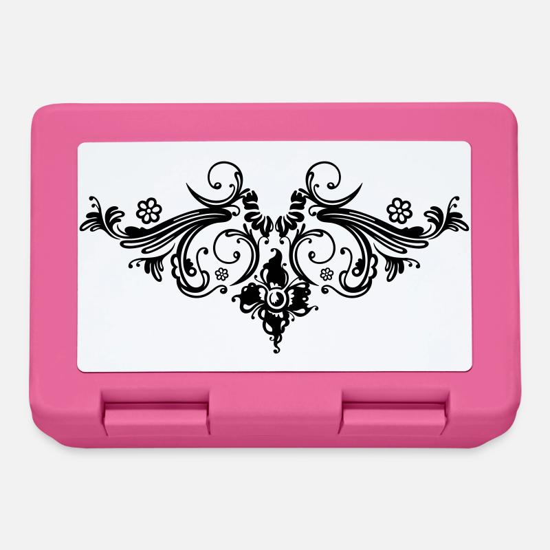 Filigrane Blumenranke, Barock Style. - Brotdose - Pink