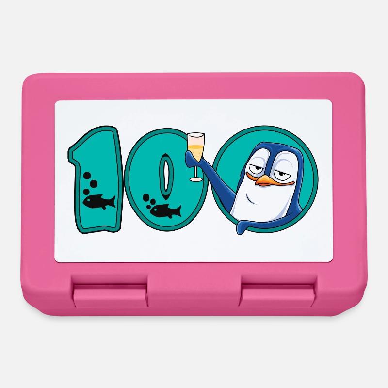 Pingouin du 100e anniversaire - Boîte à goûter - rose