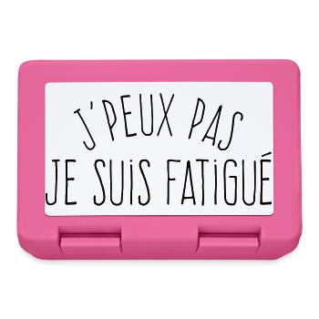 J'peux pas je suis fatigué (masculin)  - Boîte à goûter - rose - Devant