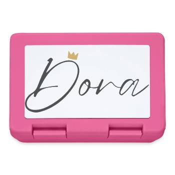 Princess Dora Crown Shirt – Name with letter D - Lunchbox - pink - Front