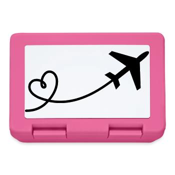 Avion au cœur - Boîte à goûter - rose - Devant
