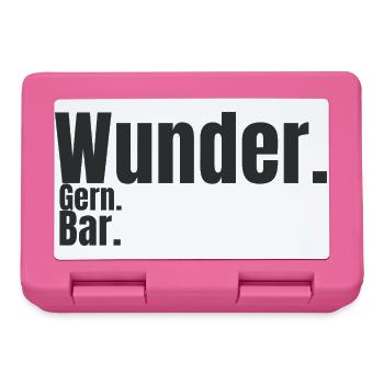Wunder. Gern. Bar. – Humorvolles Typografie Design - Brotdose - Pink - Vorne