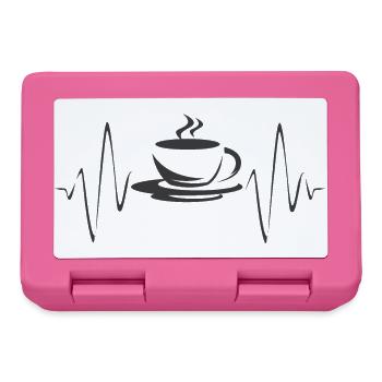 Coffee Cafe Heartbeat Icon Icon Logo Graphic - Lunchbox - pink - Front