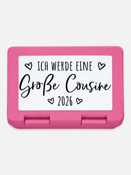 Ich werde eine große Cousine 2026 - Brotdose - Pink