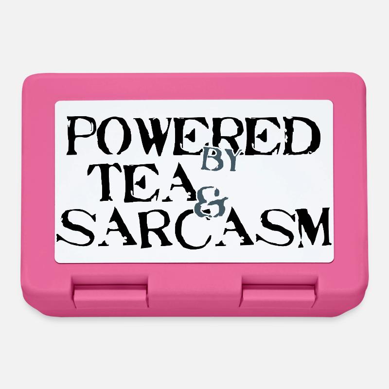 Powered by Tea & Sarcasm - Brotdose - Pink