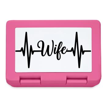 Wife Heartbeat Lettering Design - Lunchbox - pink - Front