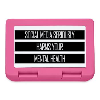 Social Media Seriously Harms Mental Health Spruch - Brotdose - Pink - Vorne
