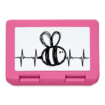 Süße Biene EKG Herzschlag - Brotdose - Pink - Vorne