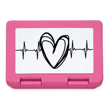 Scribble Herz EKG Herzschlag - Brotdose - Pink - Vorne