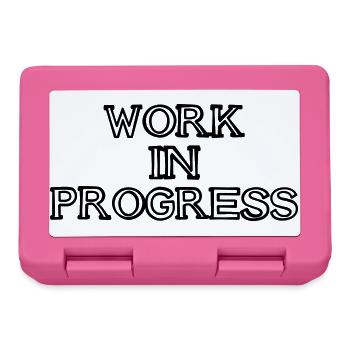 WORK IN PROGRESS Schriftzug handgezeichnet - Brotdose - Pink - Vorne