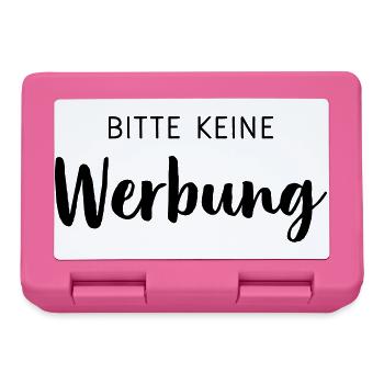 Bitte keine Werbung Aufkleber Briefkasten - Brotdose - Pink - Vorne