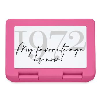 Vintage Year 1972 Script - Lunchbox - pink - Front