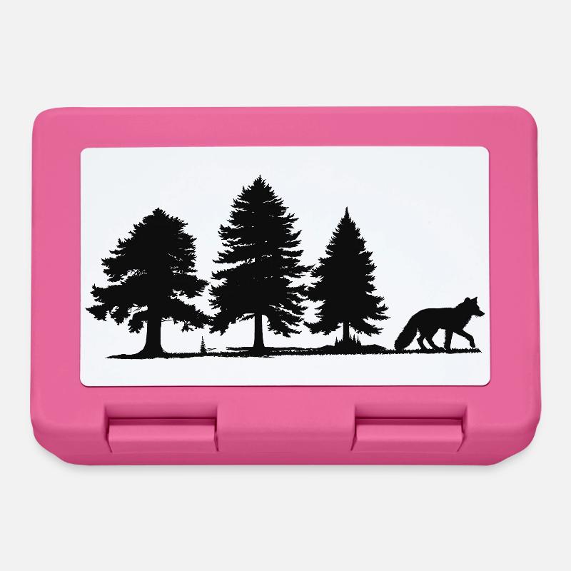 Waldpfad Fuchs Silhouette - Brotdose - Pink
