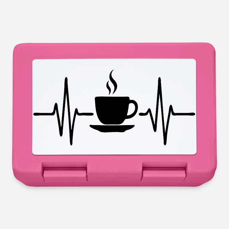 Battement de cœur de café, conception artistique au trait minimal - Boîte à goûter - rose