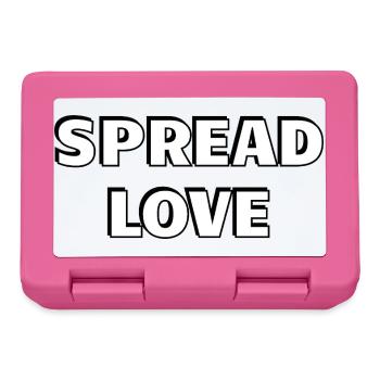 Spread Love Fett Schwarz Weiß Typografie - Brotdose - Pink - Vorne
