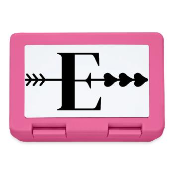 Letter e arrow heart - Lunchbox - pink - Front
