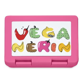 Lettres végétaliennes colorées de légumes - Boîte à goûter - rose - Devant