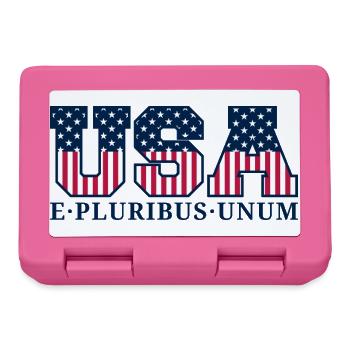 College USA Red White Blue Stars And Stripes Motto - Brotdose - Pink - Vorne