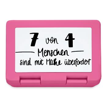 7 von 4 Menschen sind mit Mathe überfordert - Brotdose - Pink - Vorne