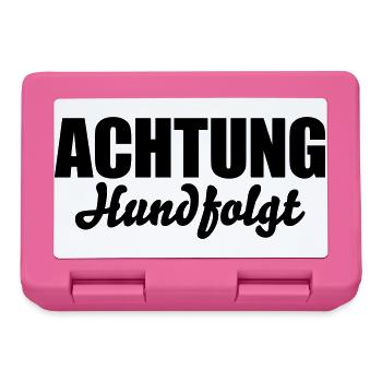 Achtung Hund folgt - Brotdose - Pink - Vorne