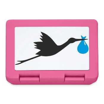 Klapperstorch Baby Junge - Brotdose - Pink - Vorne