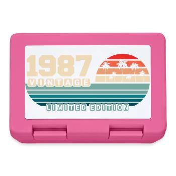 38. Geburtstag 1987 Vintage 1987 Retro Sunset - Brotdose - Pink - Vorne