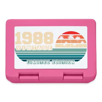 37th Birthday 1988 Vintage 1988 Retro Sunset - Lunchbox - pink - Front