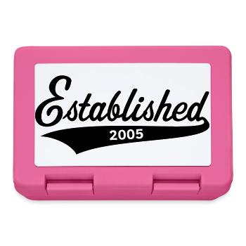Established 2005 (Geburtsjahr, Geburtstag / Black) - Brotdose - Pink - Vorne