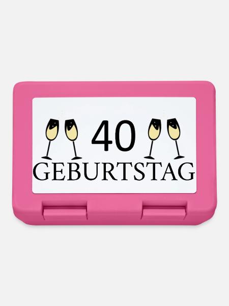 40.Geburtstag 40 Jahre - Brotdose - Pink
