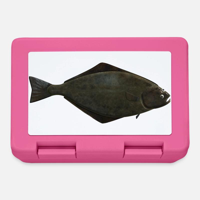 Heilbutt Natur für Angler in Norwegen oder Island - Brotdose - Pink