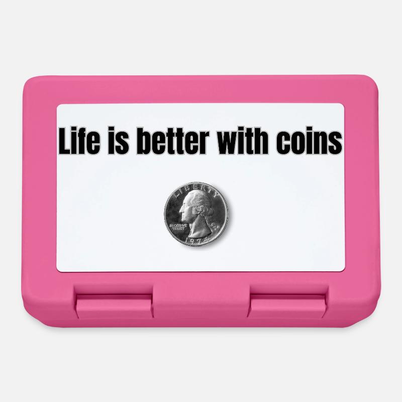 Life is better with Coins - Schwarz - Brotdose - Pink