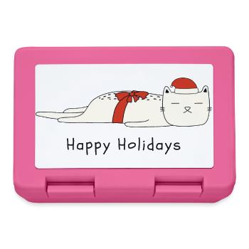 Funny cat Christmas - Lunchbox - pink - Front