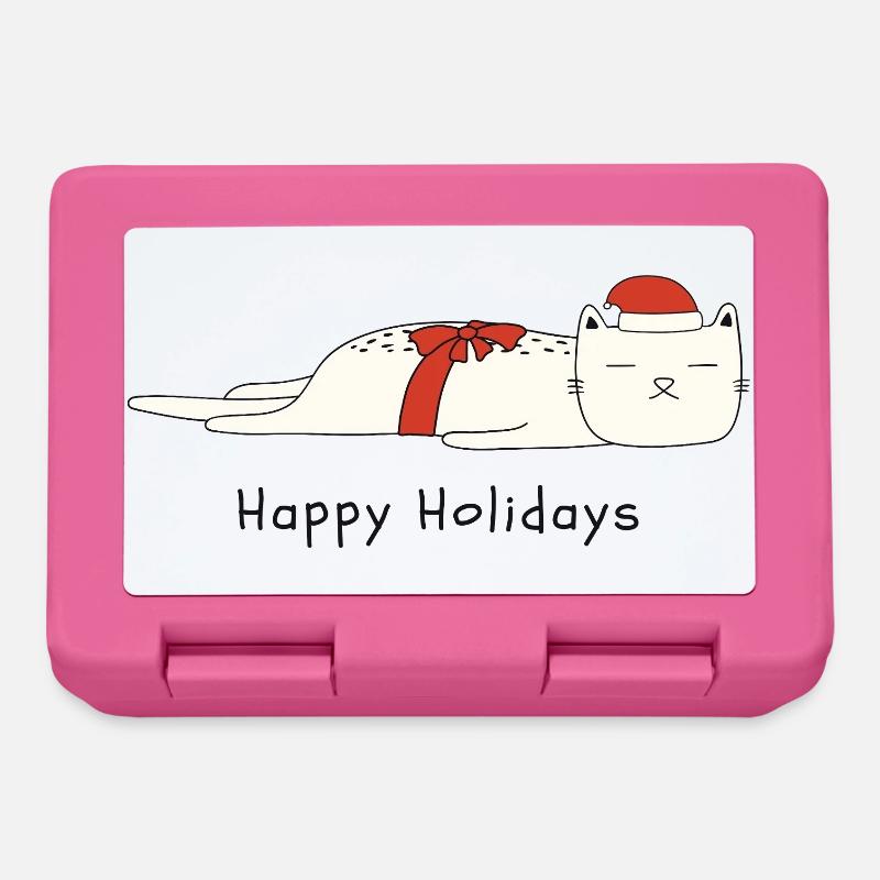 Funny cat Christmas - Lunchbox - pink