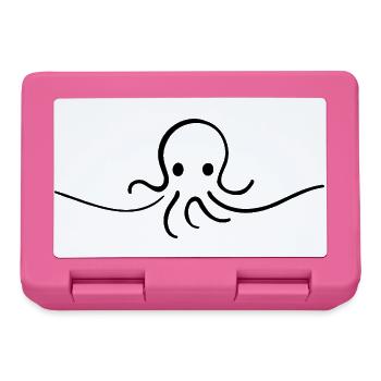 Octopus One Line Cute Sea Motif - Lunchbox - pink - Front