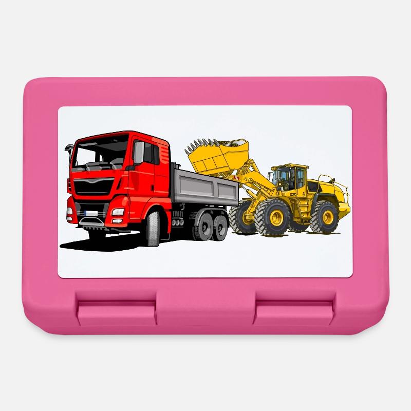 Lastauto mit Radlader - Brotdose - Pink