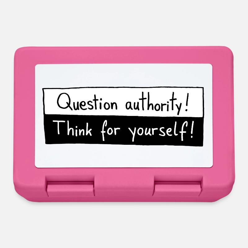 Question authority! Think for yourself! - Lunchbox - pink