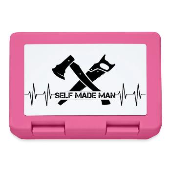 Selfmade Man Symbol Logo Heartbeat Artisan - Lunchbox - pink - Front