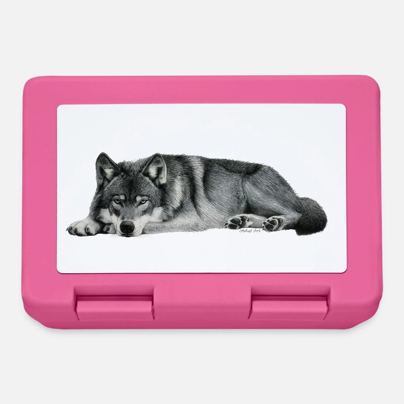 wolf - Brotdose - Pink