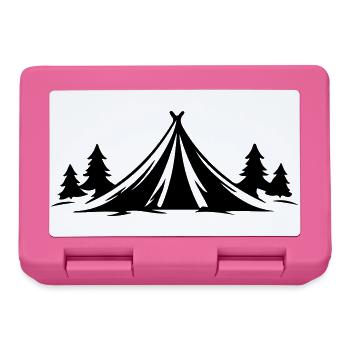 Camping Zelt Natur Symbol - Brotdose - Pink - Vorne