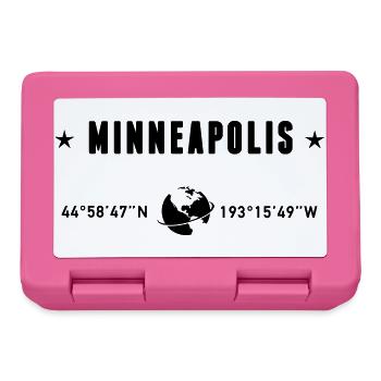 Minneapolis, Minnesota, coordonnées de la planète Terre - Boîte à goûter - rose - Devant