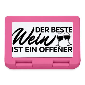 Der Beste Wein Offener Spruch Shirt - Brotdose - Pink - Vorne