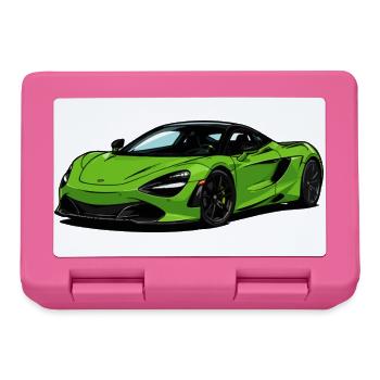 Limettengrünes Supercar–Illust - Brotdose - Pink - Vorne