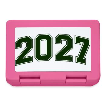 2027 Grüne Outline-Zahlen - Brotdose - Pink - Vorne