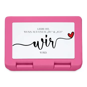 Liebe ist wir -Zusammen Partner Love - Brotdose - Pink - Vorne
