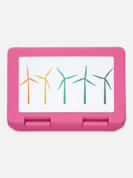 Windrad Retro Vintage Naturschutz Natur - Brotdose - Pink